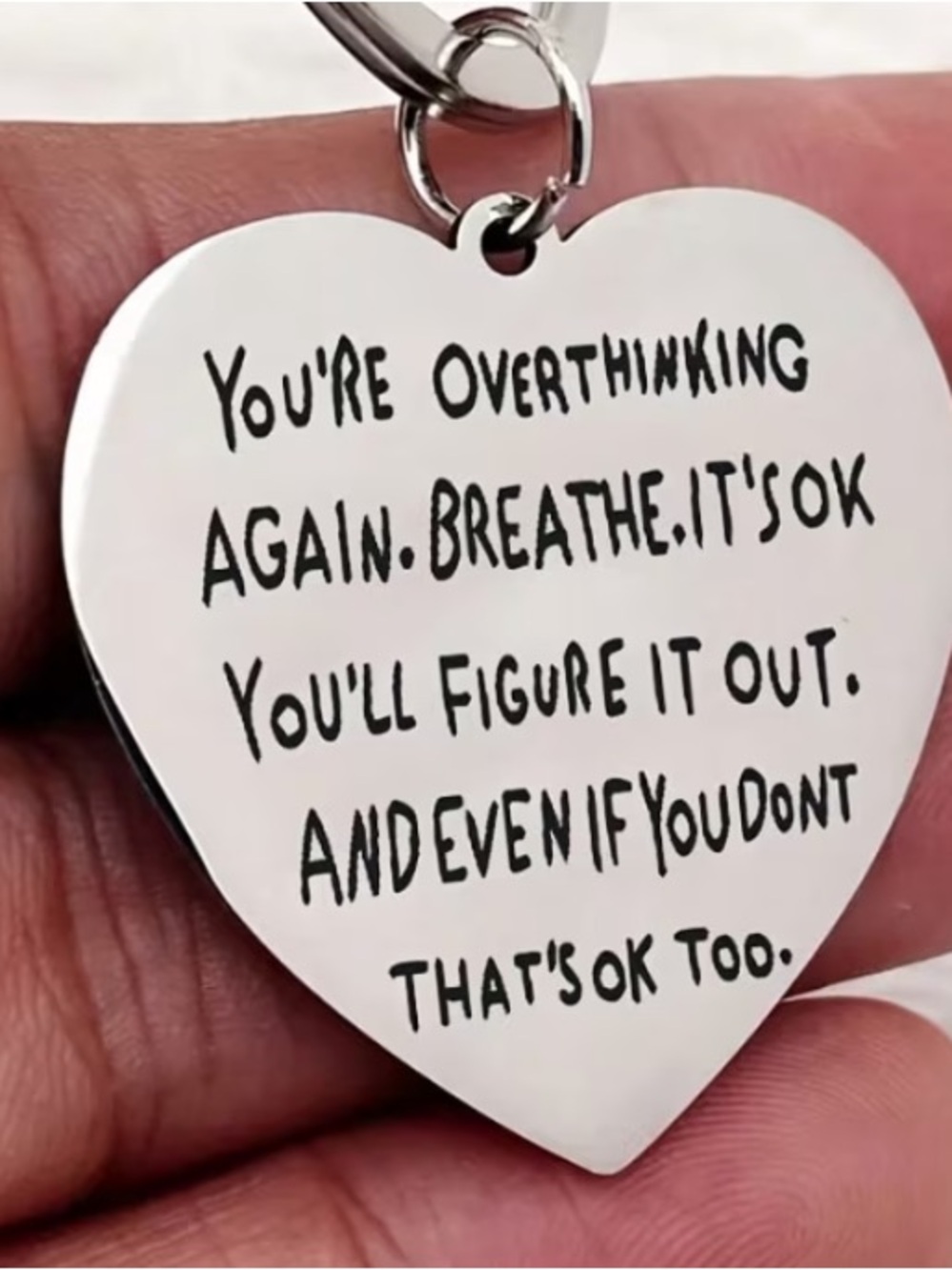 Heart-Shaped Inspirational Keychain - Picture 3 of 4